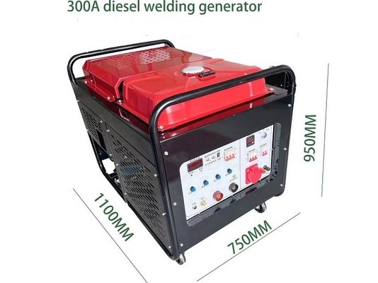 4 slaglucht Gekoelde Diesel Lassengenerators 300A met 25L-Diesel Tank