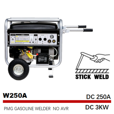 3KW van het de Generator Elektrische Begin 250A van het stoklassen de Stoklasser Gas Powered