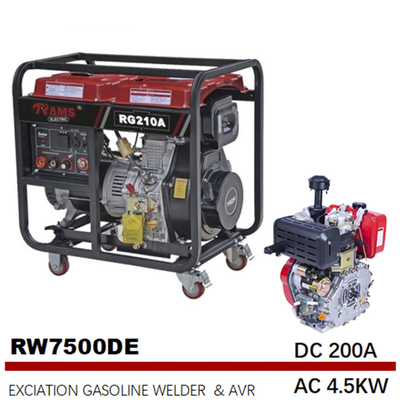 Draagbaar 188F-Diesel Lassers Slim AVR Controlemechanisme Met motor 200A