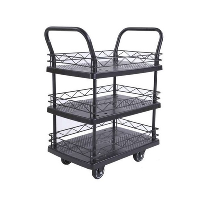 330kg dubbele Armsteun 3 Rij Rolling Kar met 4 Stille Opblaasbaar richt zich