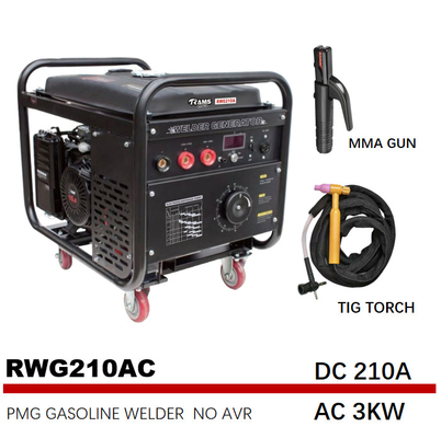 Van de het Booglassengenerator van RWG210AC 210A Elektrische de Benzine15hp Motor