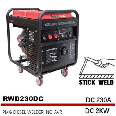 Gelijkstroom 2kw plakt Draagbaar van Diesel Permanent de Magneet Elektrisch Begin LassersGenerator PMG