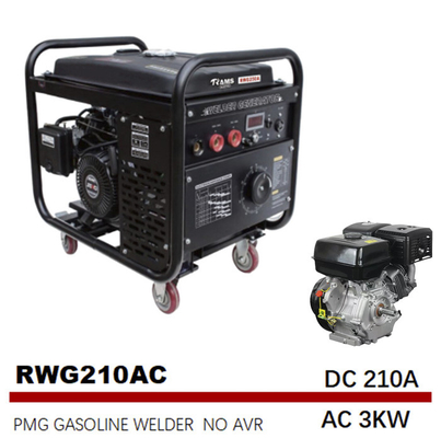 AC 3kw van het het Booglassenmateriaal 15HP van het Benzine210a de Handmetaal Machine van het de Motorlassen