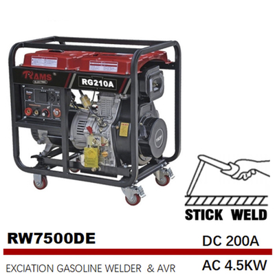 188F draagbaar van de Diesel de Reeksac 4.5kw Lassengenerator Opwindings Elektrisch Begin