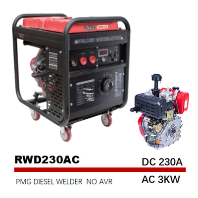 190FE van Diesel van de motorboog het Elektrische begin Ac Gelijkstroom LassersGenerator 230A