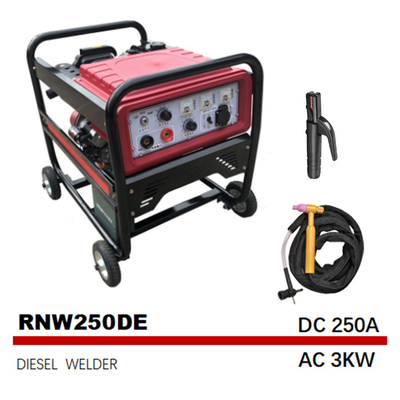 AC 3kw Diesel van Booglassengenerators Kleine Tank Middelgrote Frequentie